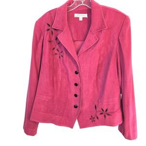 DressBarn 18W Women's Blazer Wine Suit Coat Plus Size 2X 2XL XXL Jacket